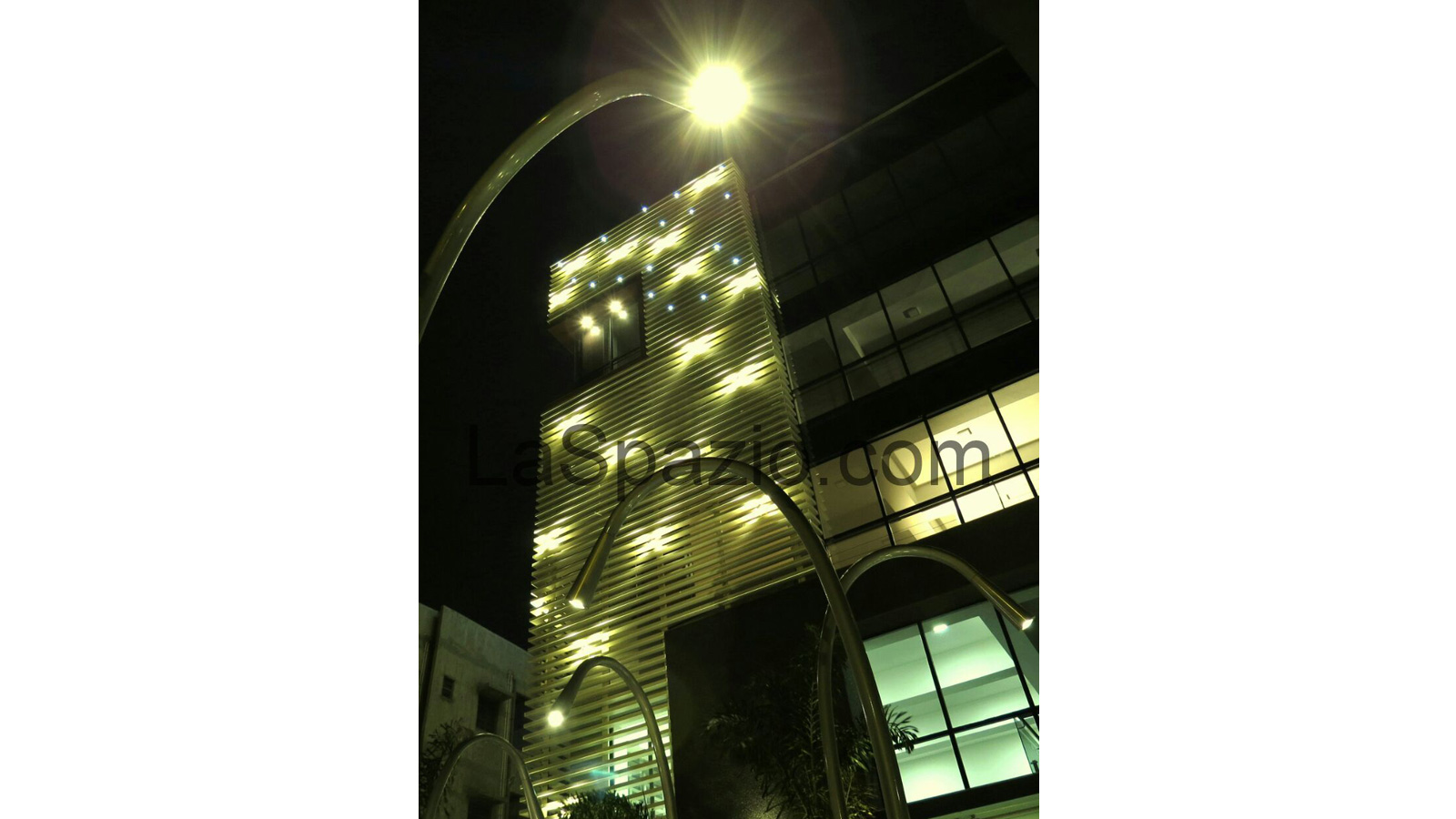 Laspazio Govenment Building Facade Elevation Light